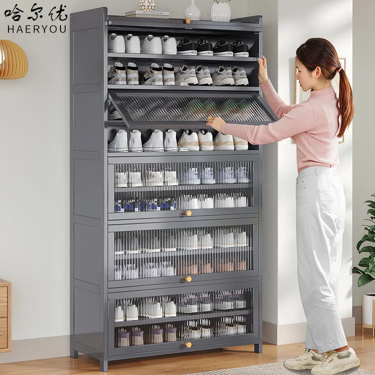 鞋架子多层立式家用入户玄关简易防灰尘翻门鞋柜出租屋省空间鞋架