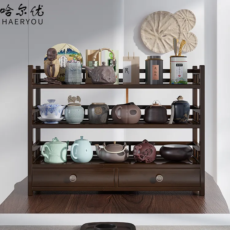 博古架家用客厅桌面置物架小型茶叶茶具架办公室摆件装饰品展示架