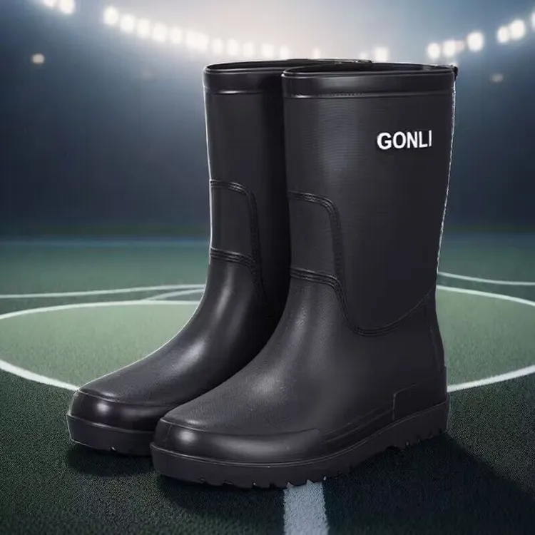 雨鞋中筒雨靴高筒钓鱼鞋男士靴子加厚男款时尚加绒保暖轻便耐磨