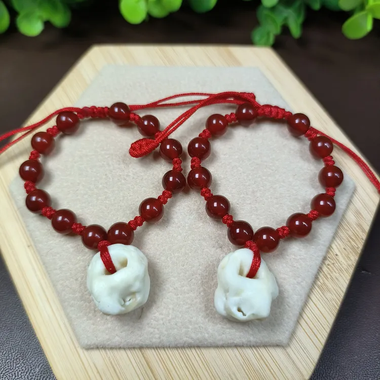 手工编织宝宝红绳手链脚链婴幼儿童防惊吓猪惊骨