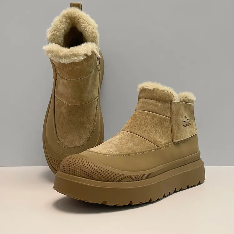 马丁靴男款2025新款美式工装靴子春夏加绒保暖雪地棉鞋拉链男靴潮