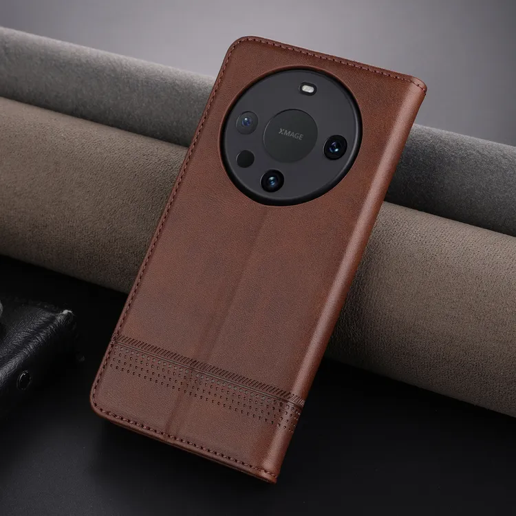 【高档牛纹+磁吸翻盖皮套】适用华为Mate60Pro手机壳70商务全包防摔
