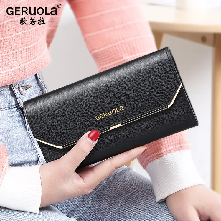 新款钱包女士长款防盗刷牛皮大容量多卡位手拿包真皮钱夹手机包