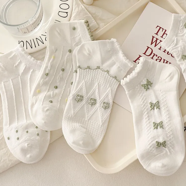 袜子女短袜春夏季薄款浅口森系花边小清新日系甜美百搭小花潮夏天
