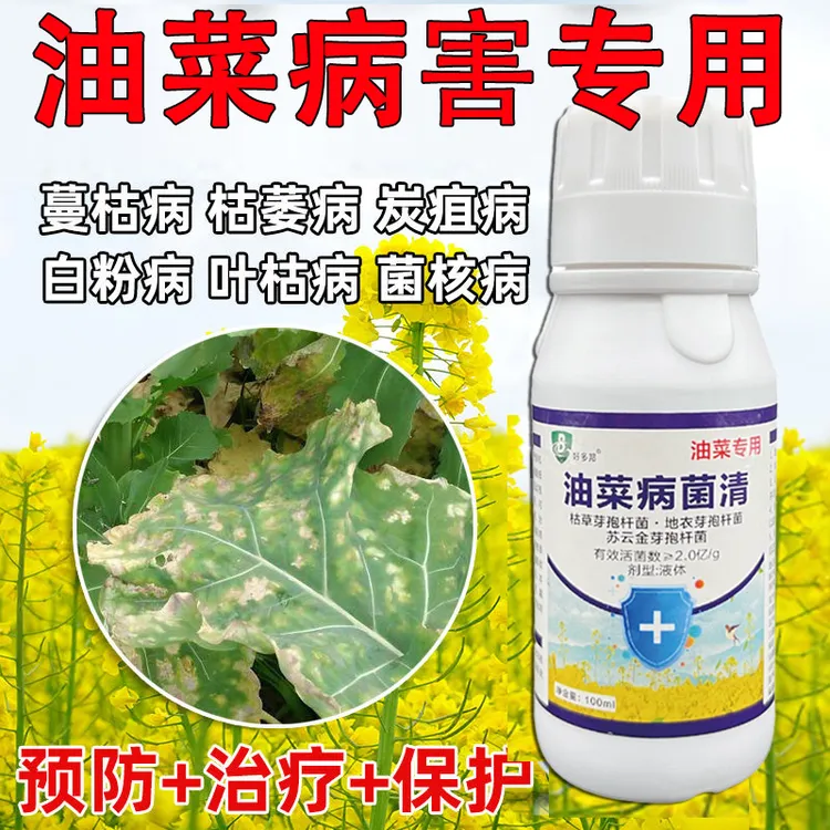 油菜田专用病害清油菜白粉叶枯菌核病根腐软腐预防保护油菜田菌剂