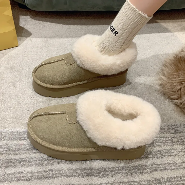 加绒爆款厚底棉鞋女2024秋冬新款加厚东北大棉鞋百搭毛毛面包鞋女