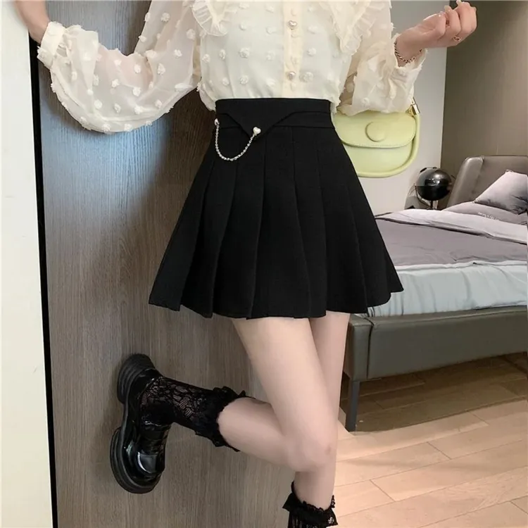 黑色半身裙女四季2025新款小个子高腰显瘦a字大码裙子短裙