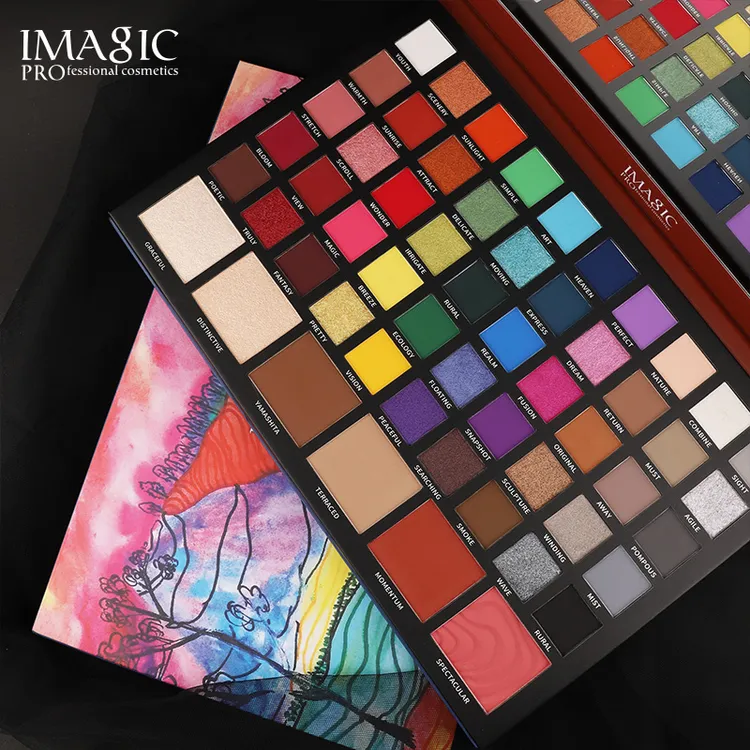 IMAGIC 56色梯田眼影珠光哑光偏光欧美舞台化妆眼影初学者彩妆盘