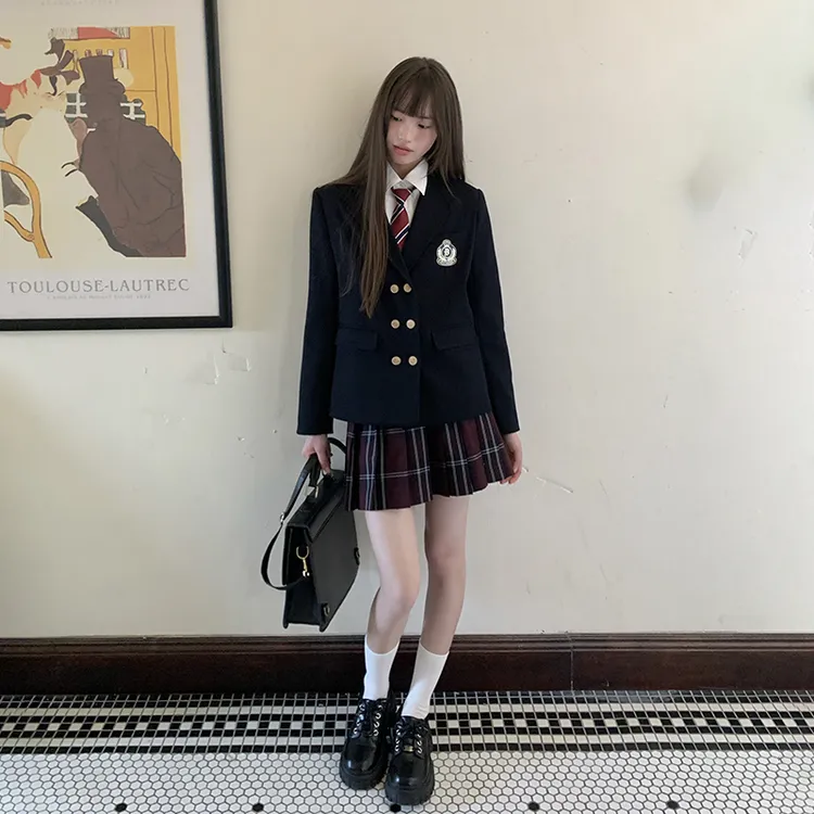 东京岁时记JK竹穗中学秋季制服学院风西服双排扣西装外套女小个子