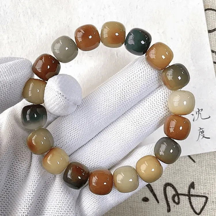 炭烧敦煌菩提根盘玩手串学生多宝色绕指柔菩提子女文玩盘玩
