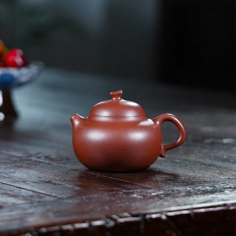 遇壶堂茄段150cc红皮龙正宗宜兴纯手工原矿紫砂壶0808泡茶壶