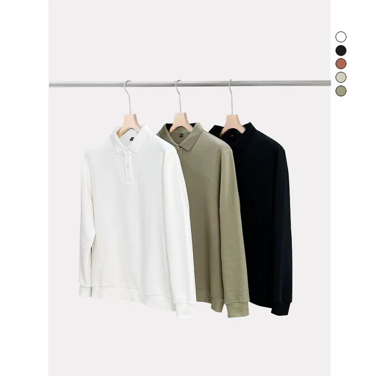 GUOGIEE/古玑【云梯棉】秋冬长袖打底POLO衣舒适免熨烫百搭微宽松