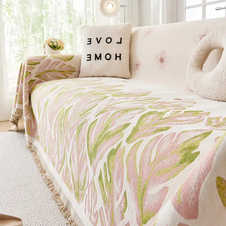 (花袅)如野轻奢雪尼尔沙发盖布巾四季通用防尘沙发垫套罩巾全盖