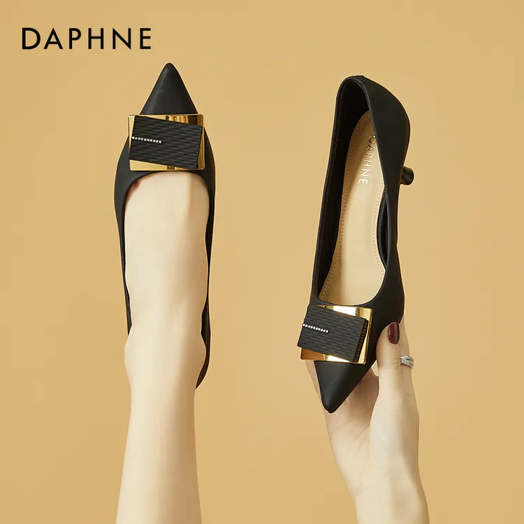 Daphne达芙妮 女神推荐~尖头细跟高跟鞋女2025新款不累脚法式单鞋