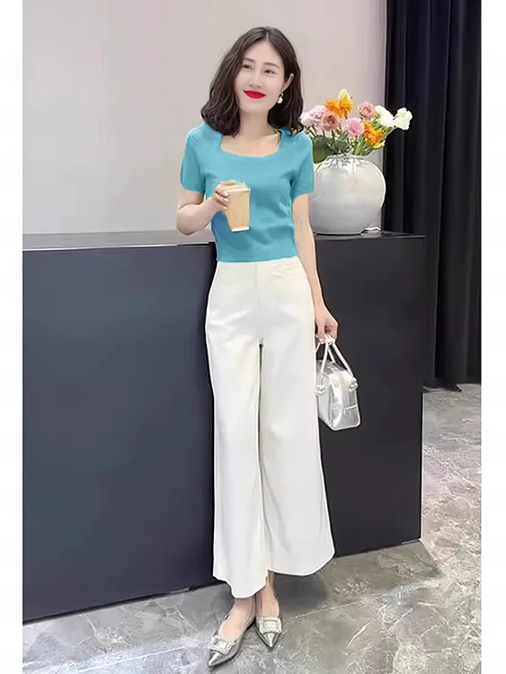 气质穿搭小个子显高时尚套装洋气显瘦短袖2025时髦减龄洋气女装