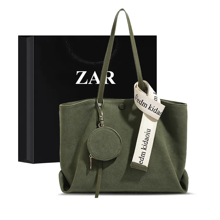 ZAR&RUILR/查瑞娜大容量托特包包女高级感通勤腋下大包麂皮单肩包