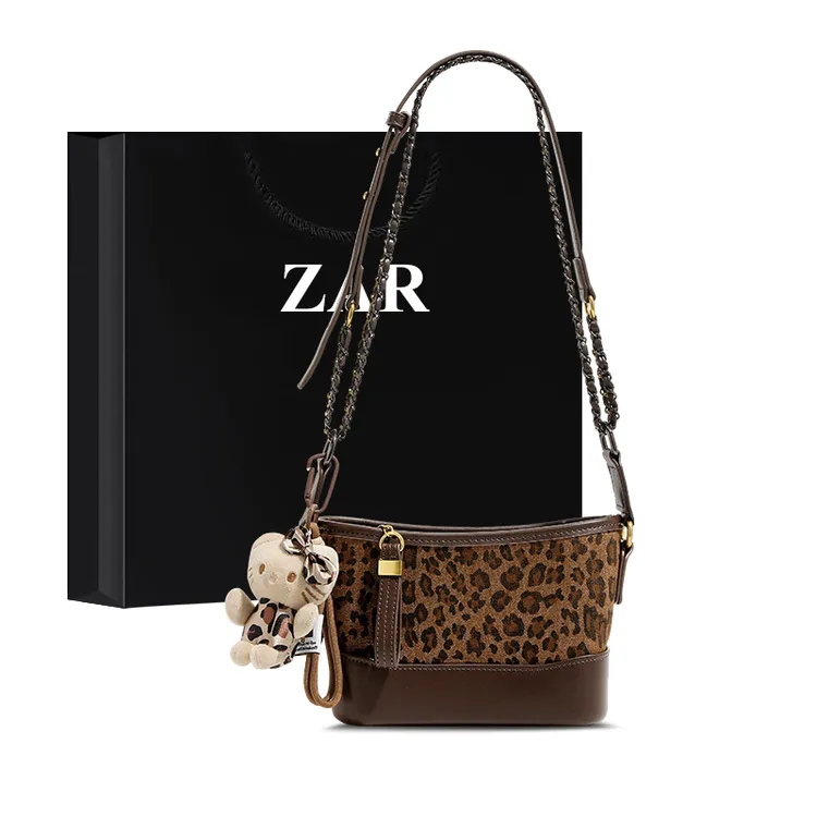 ZAR&RUILR/查瑞娜复古豹纹包包女时尚小众流浪包高级感单肩斜挎包