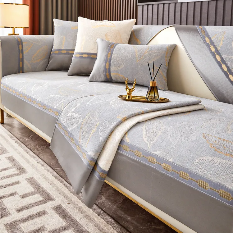 虹原风尚雪尼尔布四季通用沙发垫防滑皮坐垫子现代高档2025年新款