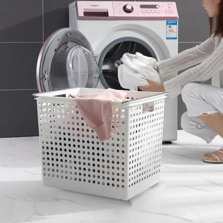 塑料脏衣篮子置物架放衣服浴室洗衣房收纳筐脏衣篓家用衣物储物筐