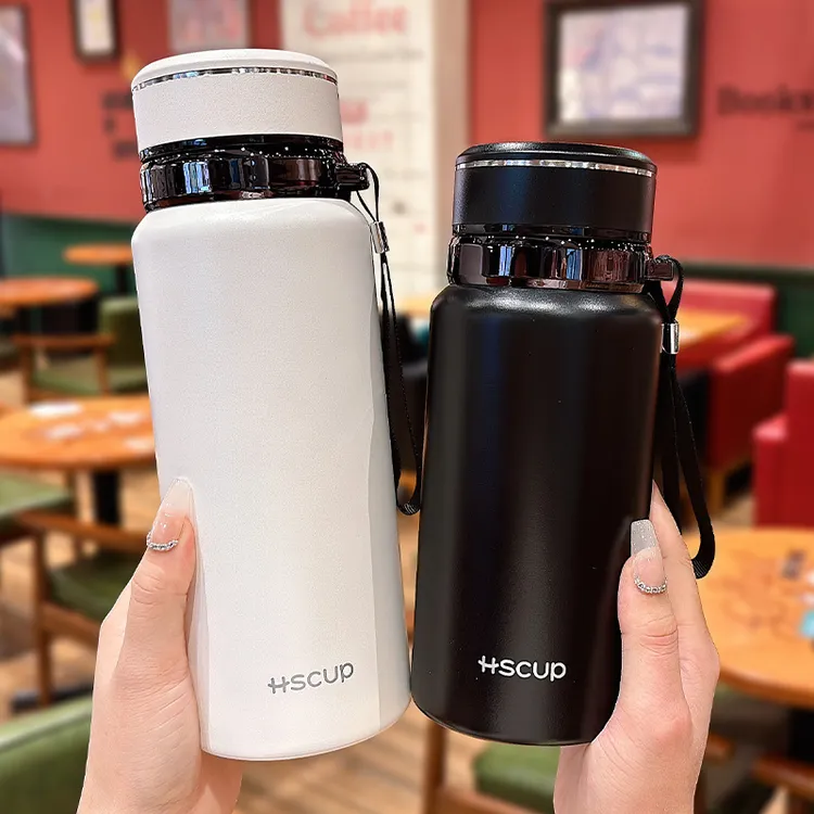 高档保温杯带茶隔大容量学生水杯男高颜值女便携茶水分离泡茶杯子