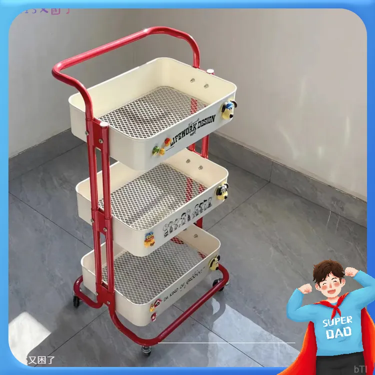 小推车置物架网红收纳架子厨房储物架移动零食移动多层零食置物架