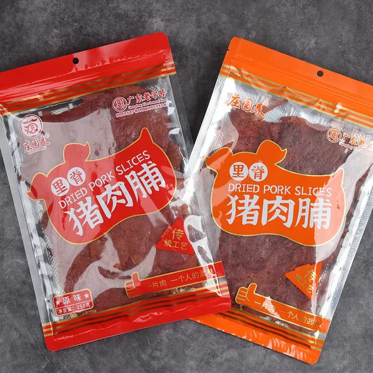 庄园春吊龙猪肉脯里脊肉原切追剧零食即食潮汕特产炭烤猪肉干250g
