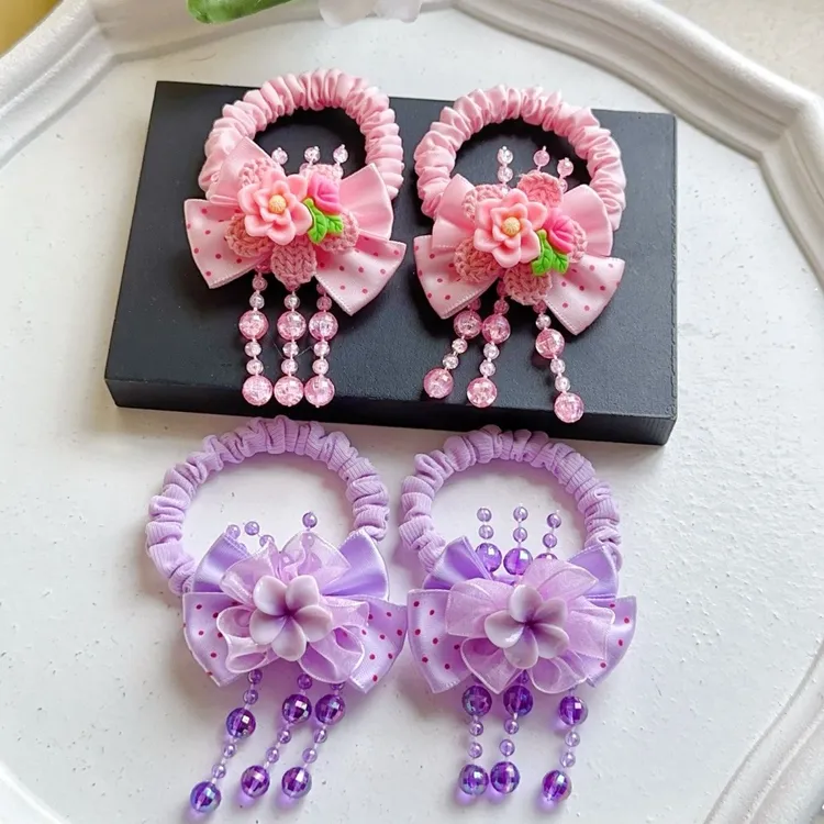 蝴蝶结发绳儿童流苏皮筋女橡皮筋头绳不伤发女孩扎头发圈女童发饰