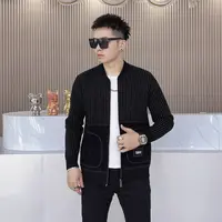高端男士春款夹克潮牌时尚毛衣开衫男青春潮流休闲百搭针织外套男
