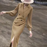 GY2024秋季新款气质通勤法式高级感修身显瘦开叉显瘦连衣裙2156