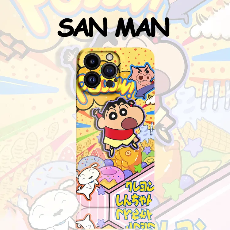 可爱蜡笔小新小白适用苹果15手机壳vivo动漫oppo华为小米菲林卡通