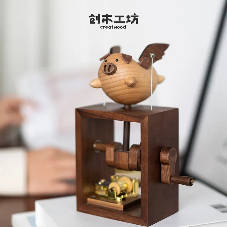【飞猪八音盒】礼品创意纪念日情人节猪音乐盒生日礼物送男女朋友