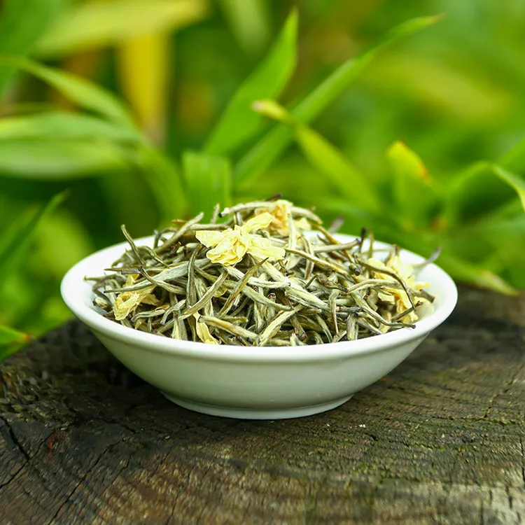 炒花兰雪春茶特级浓香型直条白雪公主白毫银针茉莉花茶叶250g罐装