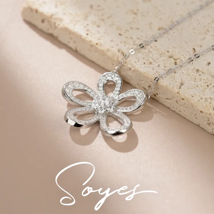 soyes/索野 坠链均925银 生如夏花纯银轻奢气质上新花瓣小众商品图