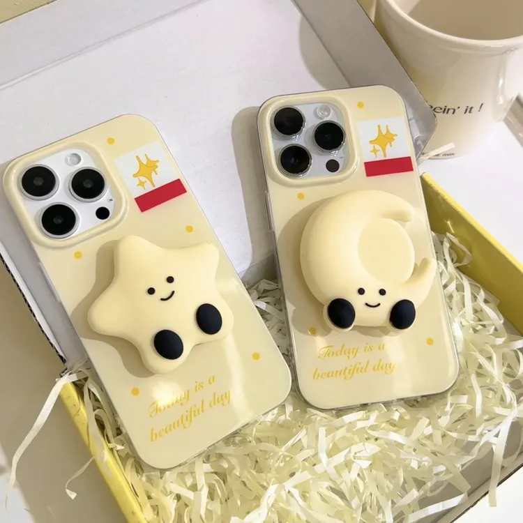 趣味壳奶呼呼星星月亮适用苹果iPhone16手机壳13华为vivo小米oppo