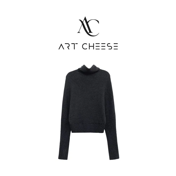 【芝士Cheese】精致懒人 温柔风纯色高领长袖毛衣时尚百搭毛针织衫