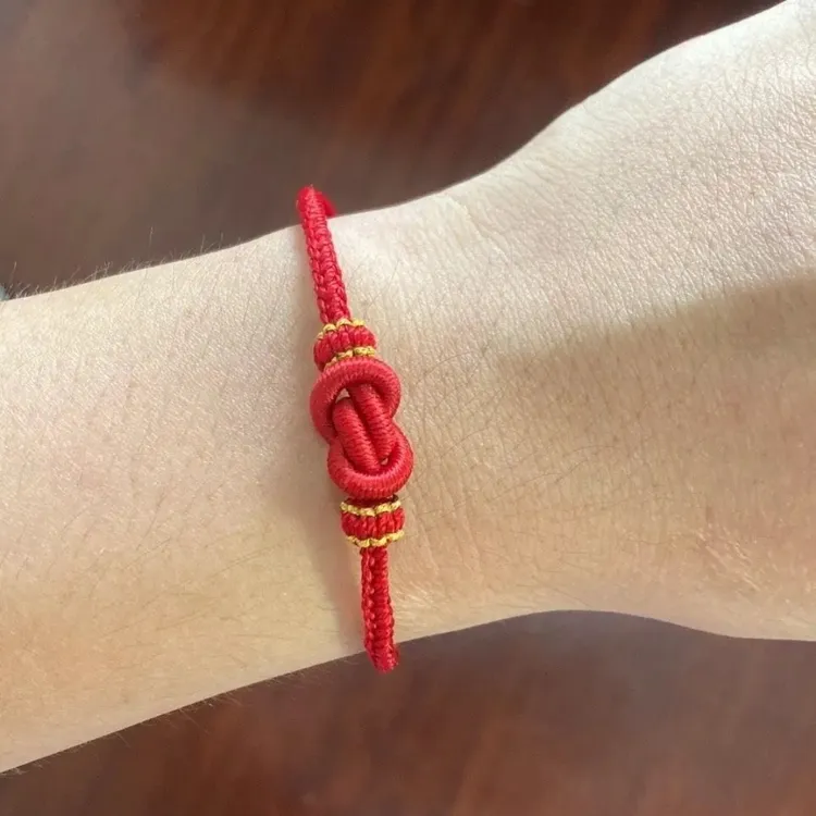 纯手工元宝结简约手绳可调节情侣闺蜜七夕礼物