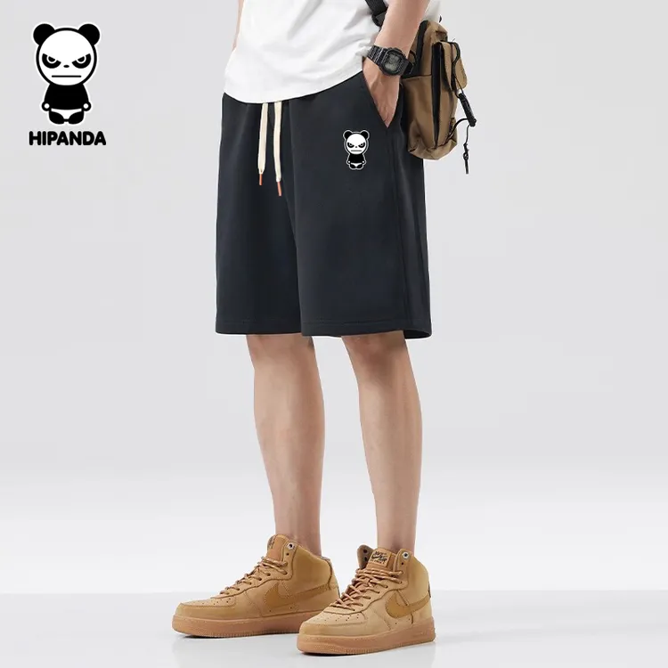 HiPanda你好熊猫夏季宽松针织五分裤男裤夏季新款系带运动短裤