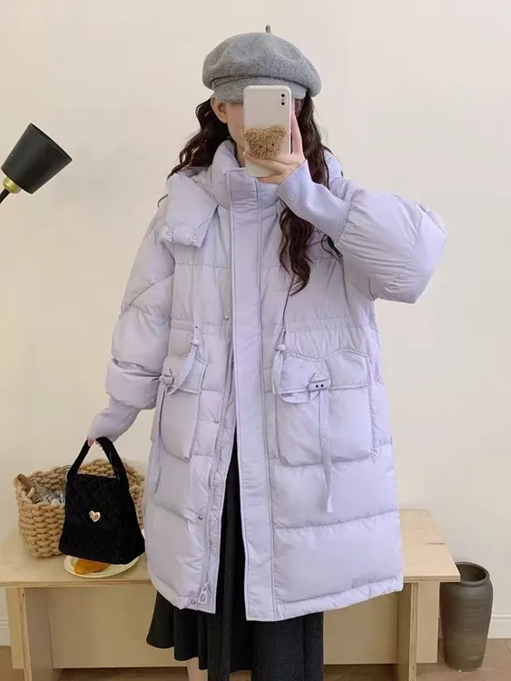 2024新款冬季长款加厚休闲时尚小个子羽绒服外套88002