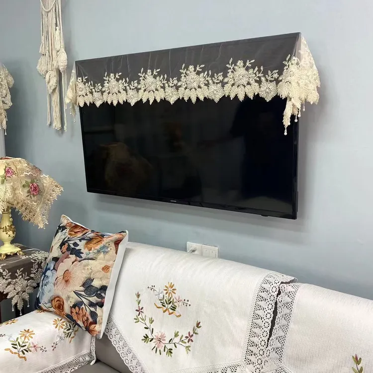 D-32【40*220cm】米色手工串珠重工桌旗电视机盖巾