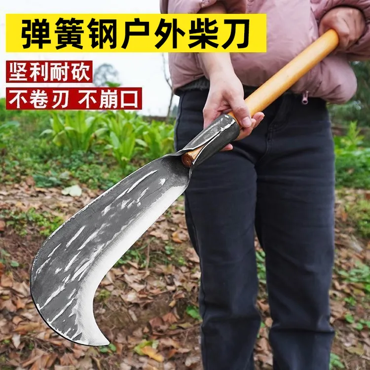 【厂家直销】弹簧钢砍柴刀加厚一体户外劈柴神器专用刀砍柴专用工具