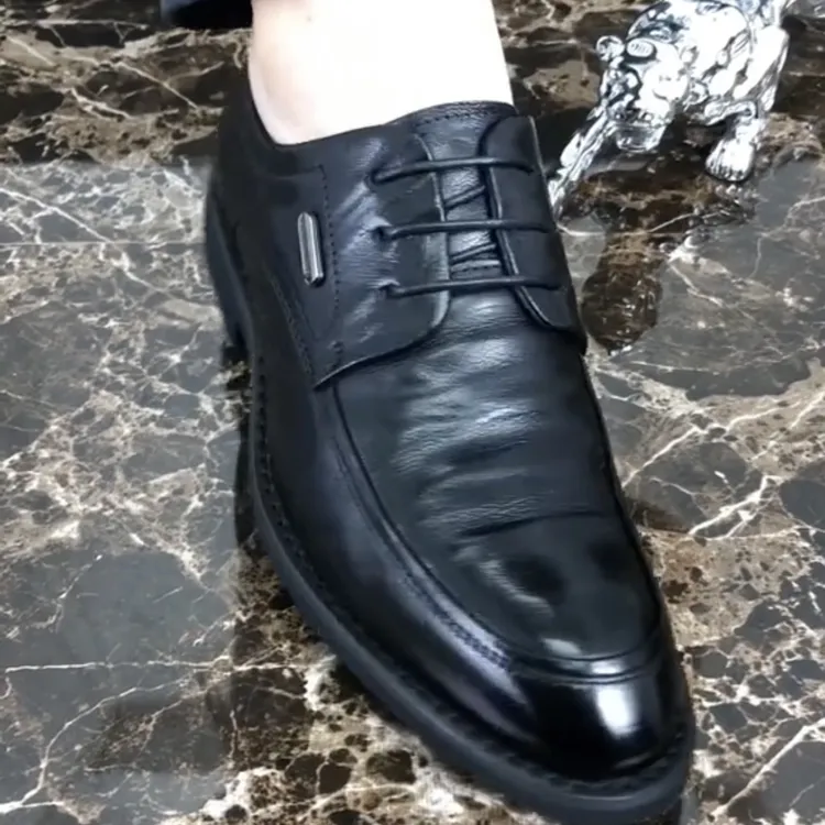 【品牌】雷述富商务系带正装皮鞋【3.0】英伦乐福鞋黑色商务男鞋真皮