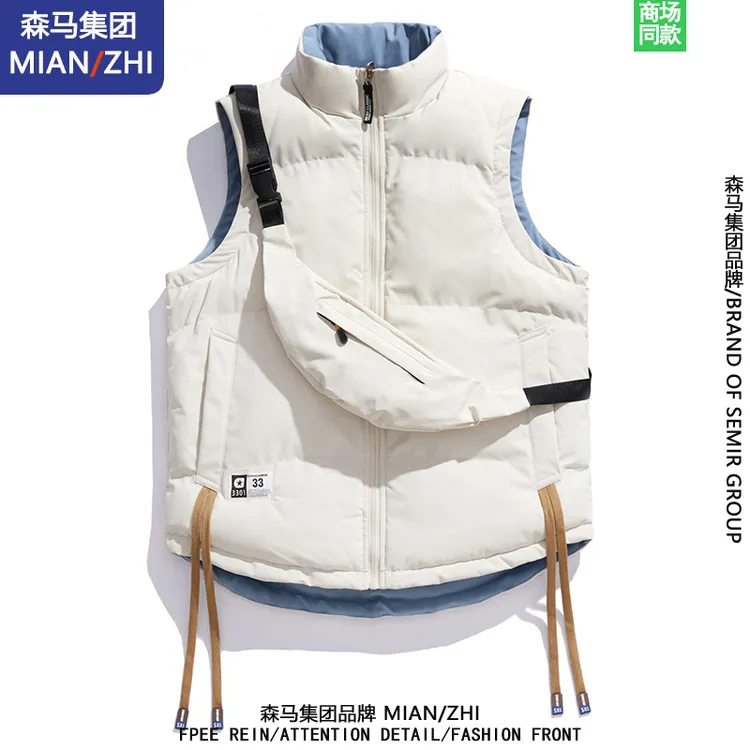 集团品牌双面穿马甲男女情侣秋冬季潮牌加厚保暖宽松百搭棉服无袖