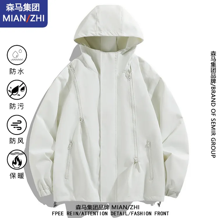 棉致品牌冲锋衣春季新款户外轻运动防水男女款登山服拉链机能外套