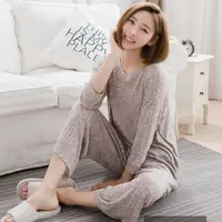 【李英花】韩版春夏款睡衣套装 高弹力家居服 情侣家居服