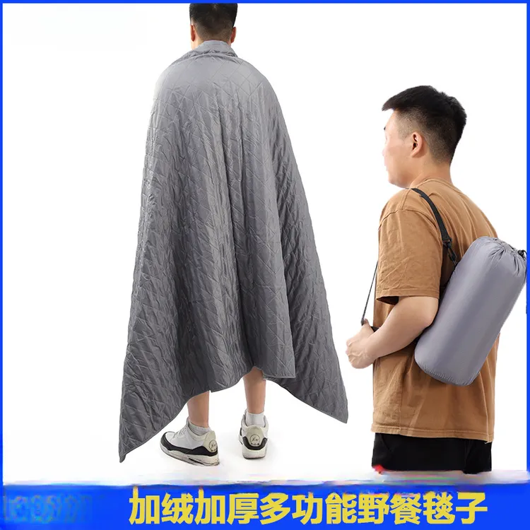 户外用品摇粒绒露营毯涤纶防水加厚便携防潮野餐垫户外野收纳餐垫