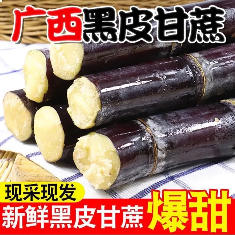 2024现砍现发广西龙州黑皮甘蔗新鲜清甜多汁5/9斤