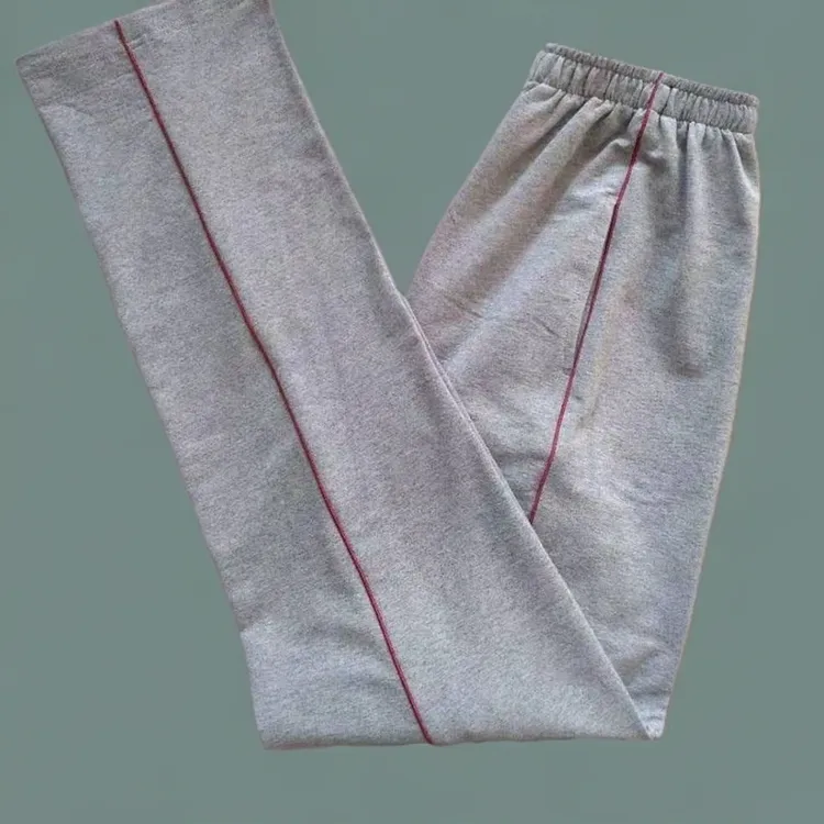 定制初中高中学生春夏薄款款灰色校服裤子一道红蓝绿杠宽松运动裤