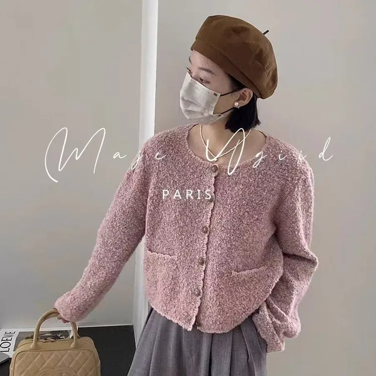 时尚气质设计感短款小香风毛衣开衫女秋季新品减龄休闲风