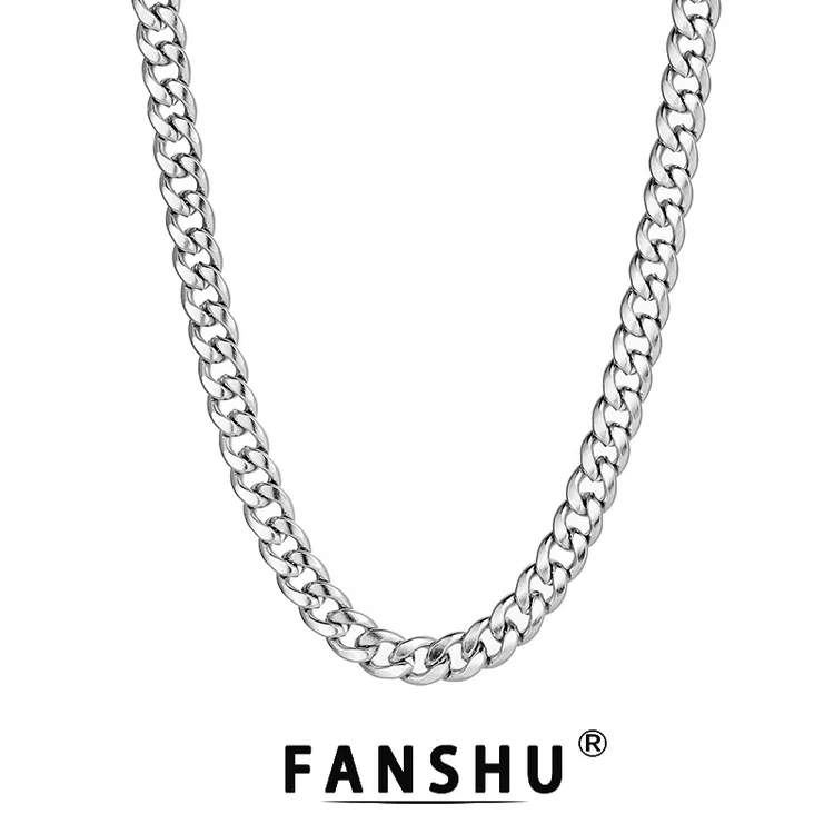百搭基础款钛钢项链男女简约潮牌锁骨链古巴链配饰潮流高级感痞帅