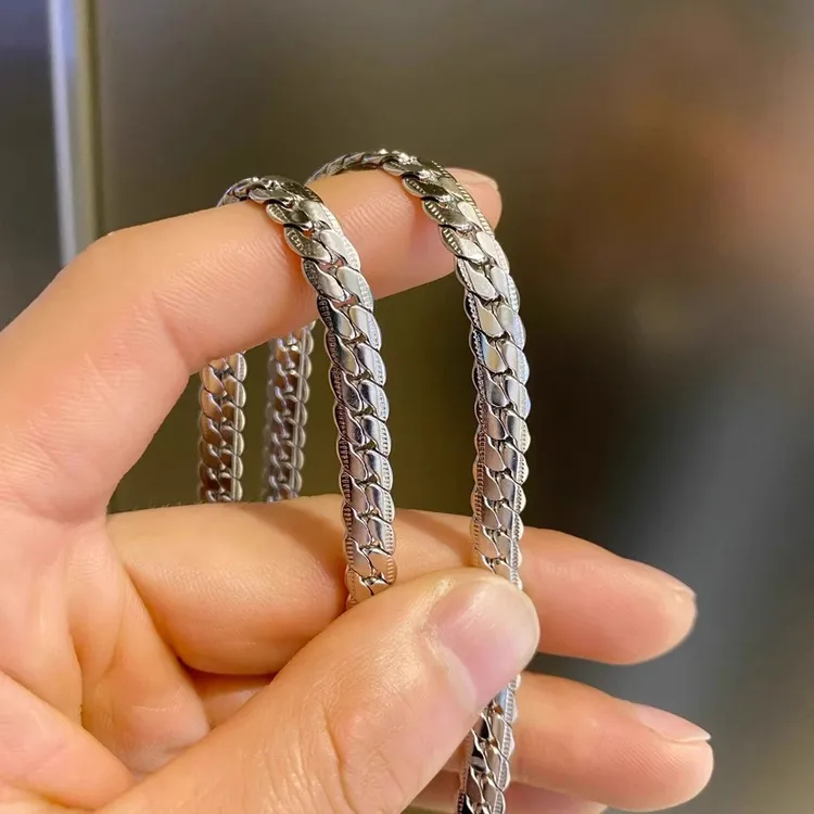 钛钢项链 男士古巴链简约小众设计男锁骨链配饰个性素款时尚饰品